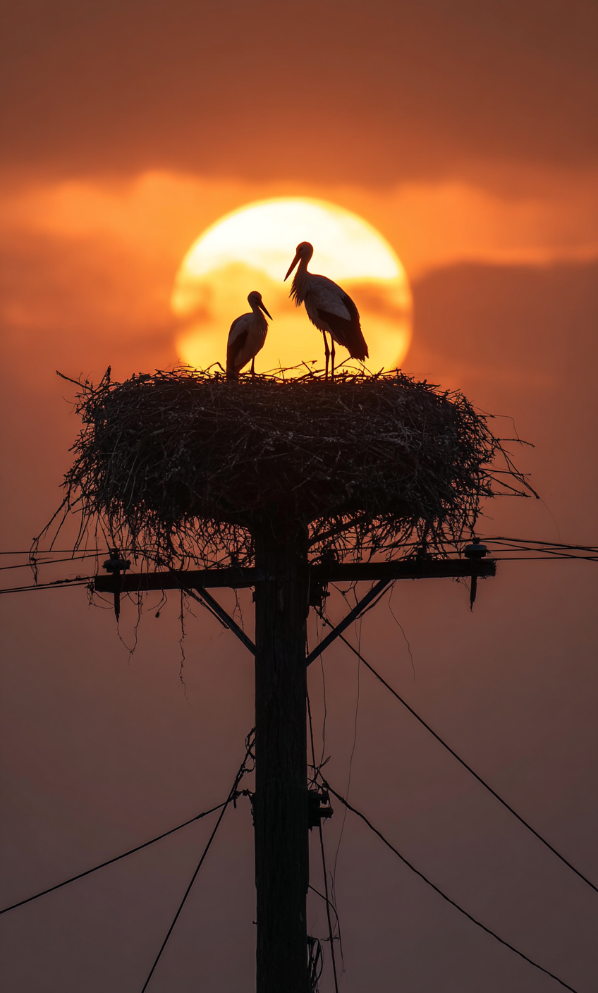 夕阳栖影
